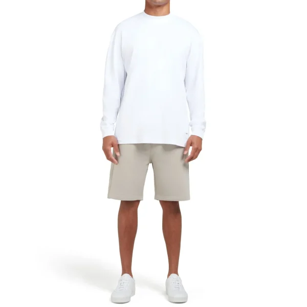 New Mallet Long Sleeve Interlock Tee White Organic